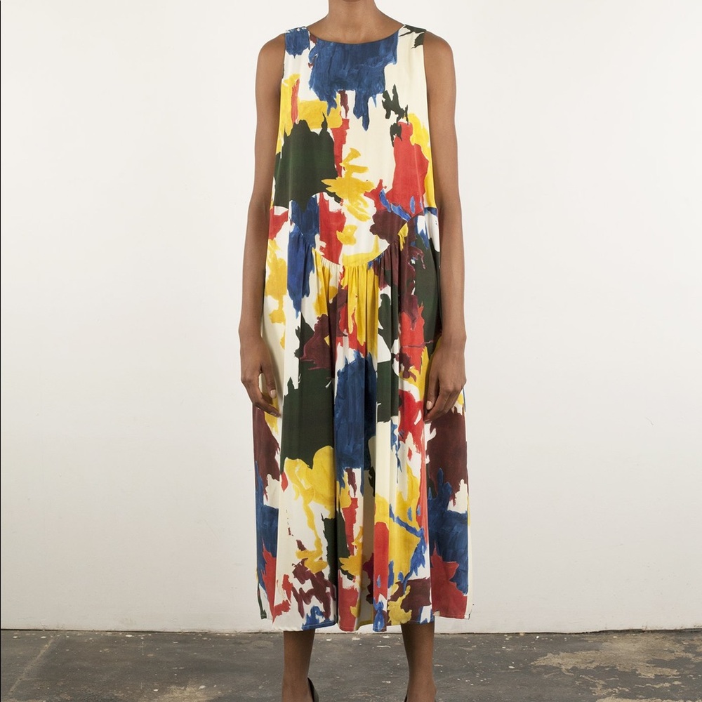 Wray Lucia Dress in Expressionist Print (Silk)